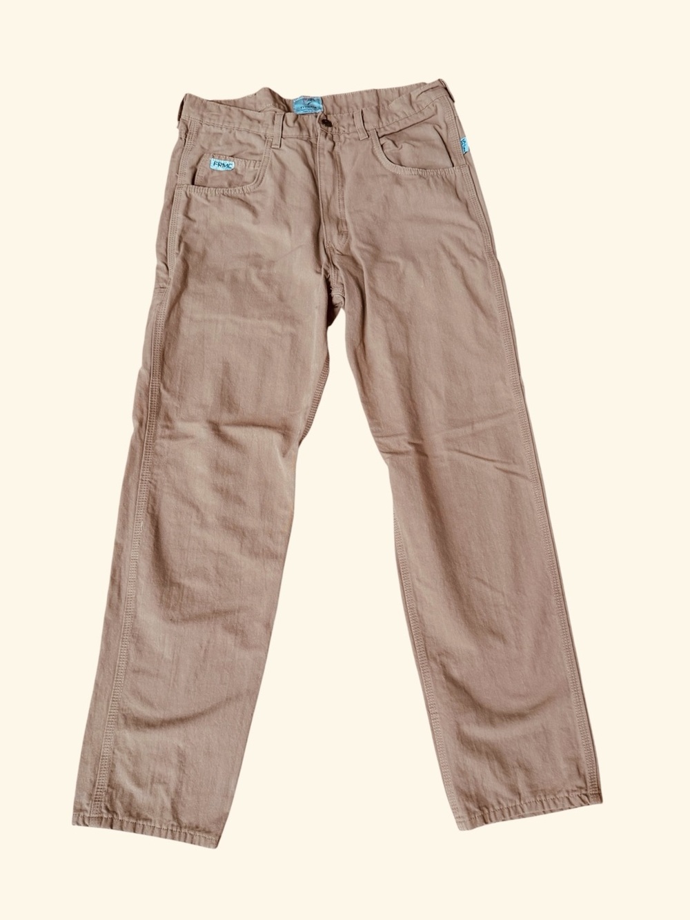 Tyndale 35x33 Men's Straight-Leg Pants Taupe Tan Canvas Work Arc Rated